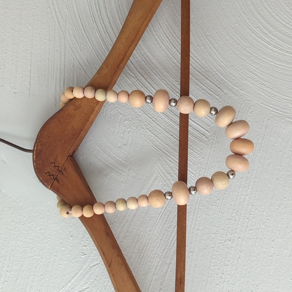 Jewelry - Boho Vintage Wood Bead Necklace